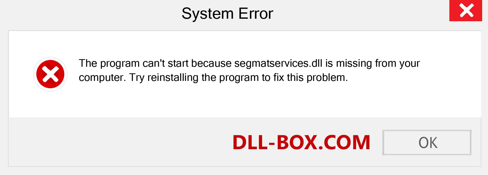  segmatservices.dll file is missing?. Download for Windows 7, 8, 10 - Fix  segmatservices dll Missing Error on Windows, photos, images
